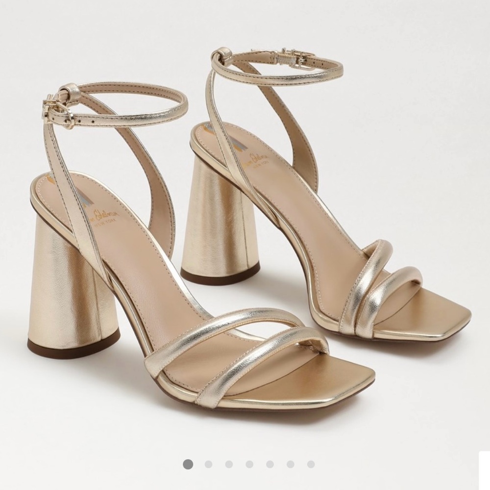 NEW Sam Edelman Gold Chunky Heel Sandals